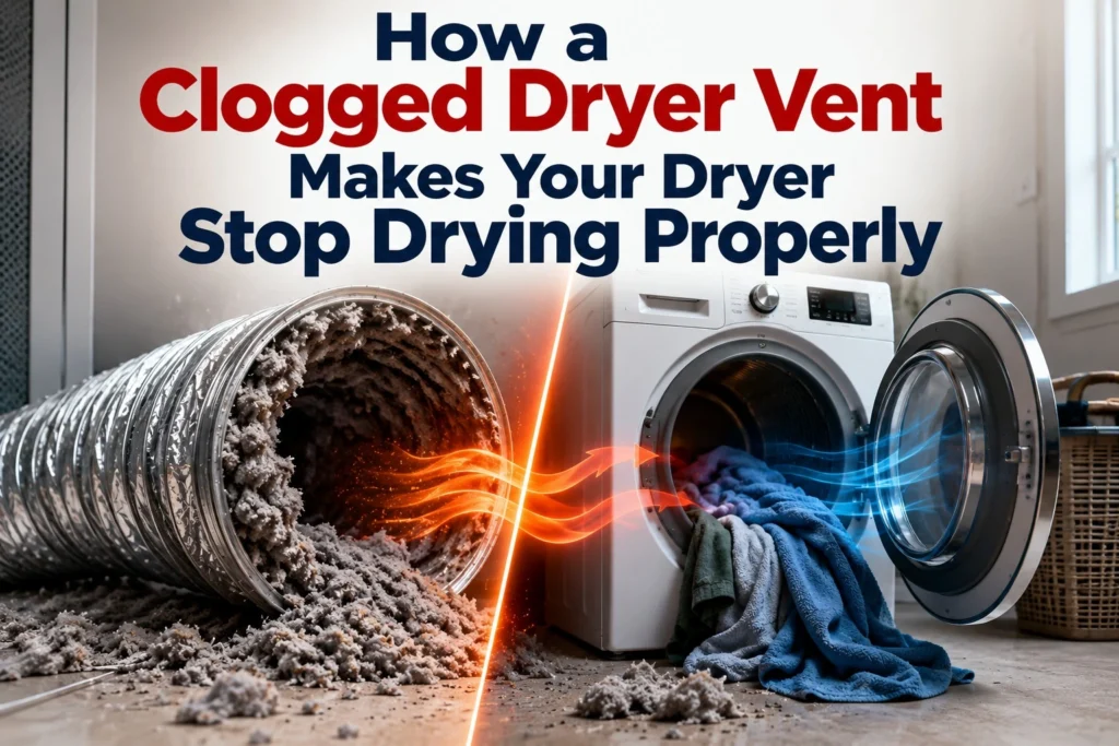How a Clogged Dryer Vent Makes Your Dryer Stop Drying Properly